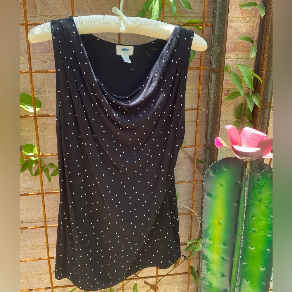 Old Navy medium black/white polka dot tank top